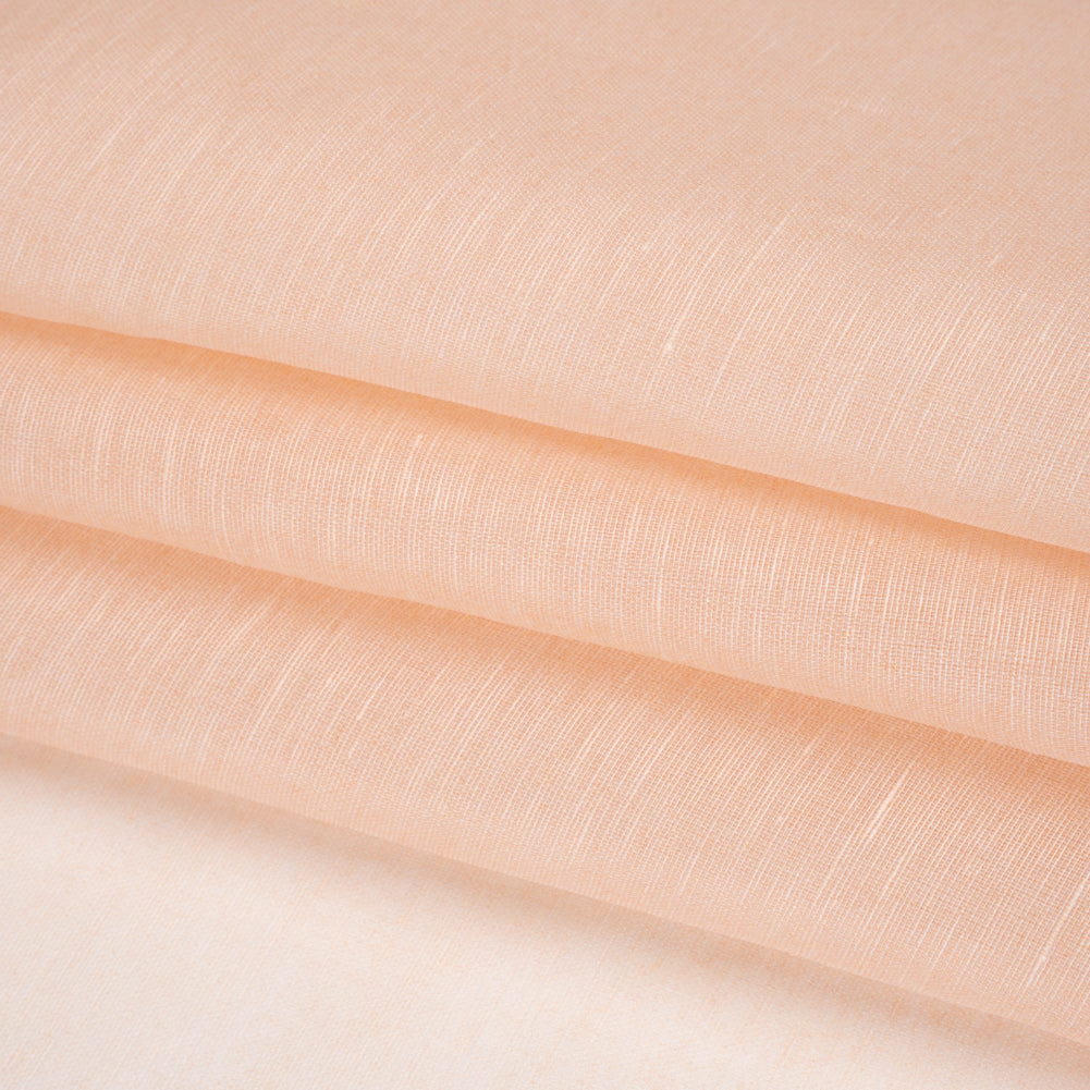 Silk and Linen Scrim - Peachy Pink - Famous Australian Designer Deadstock