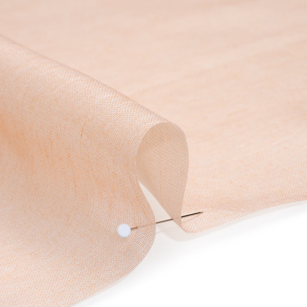 Silk and Linen Scrim - Peachy Pink - Famous Australian Designer Deadstock