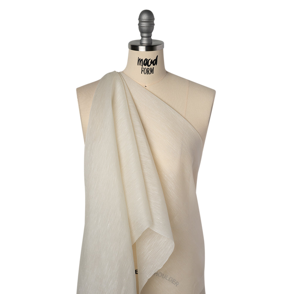 Silk and Linen Scrim - Ivory - Famous Australian Designer Deadstock