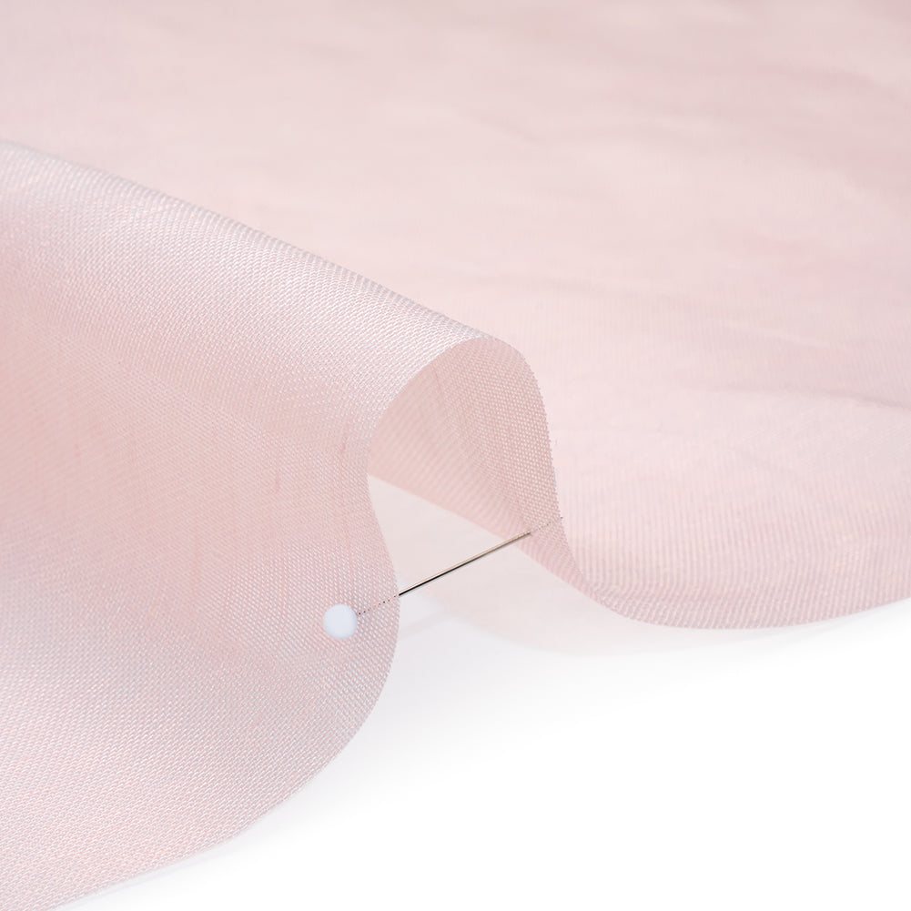 Silk and Linen Scrim - Pale Pink - Famous Australian Designer Deadstock