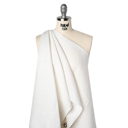 Medium Weight Linen Woven - Ivory - Famous Australian Designer Deadstock
