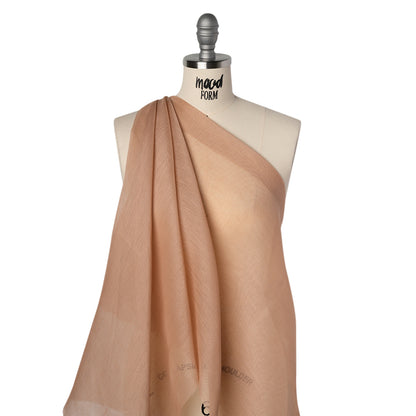Silk and Linen Scrim - Dark Nude - Famous Australian Designer Deadstock