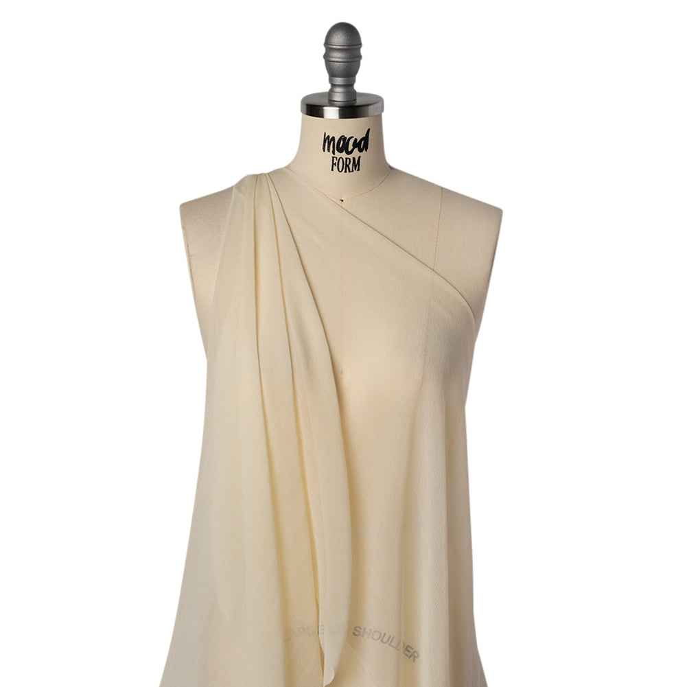 Crinkled Viscose Georgette - Cream - Famous Australian Designer Deadstock