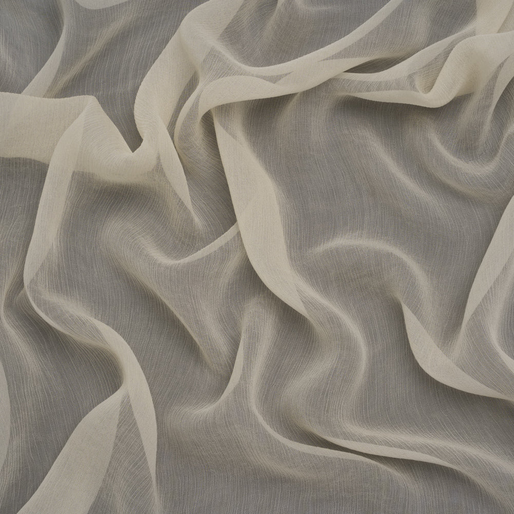 Crinkled Viscose Georgette - Cream - Famous Australian Designer Deadstock
