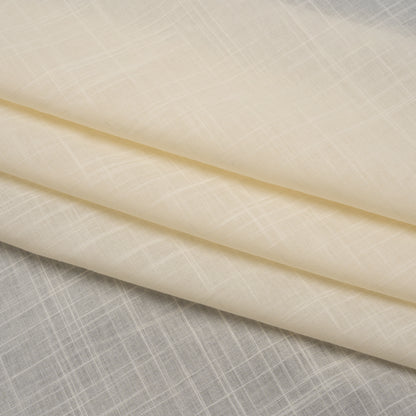 Textured Cotton Voile - Cream - Famous Australian Designer Deadstock