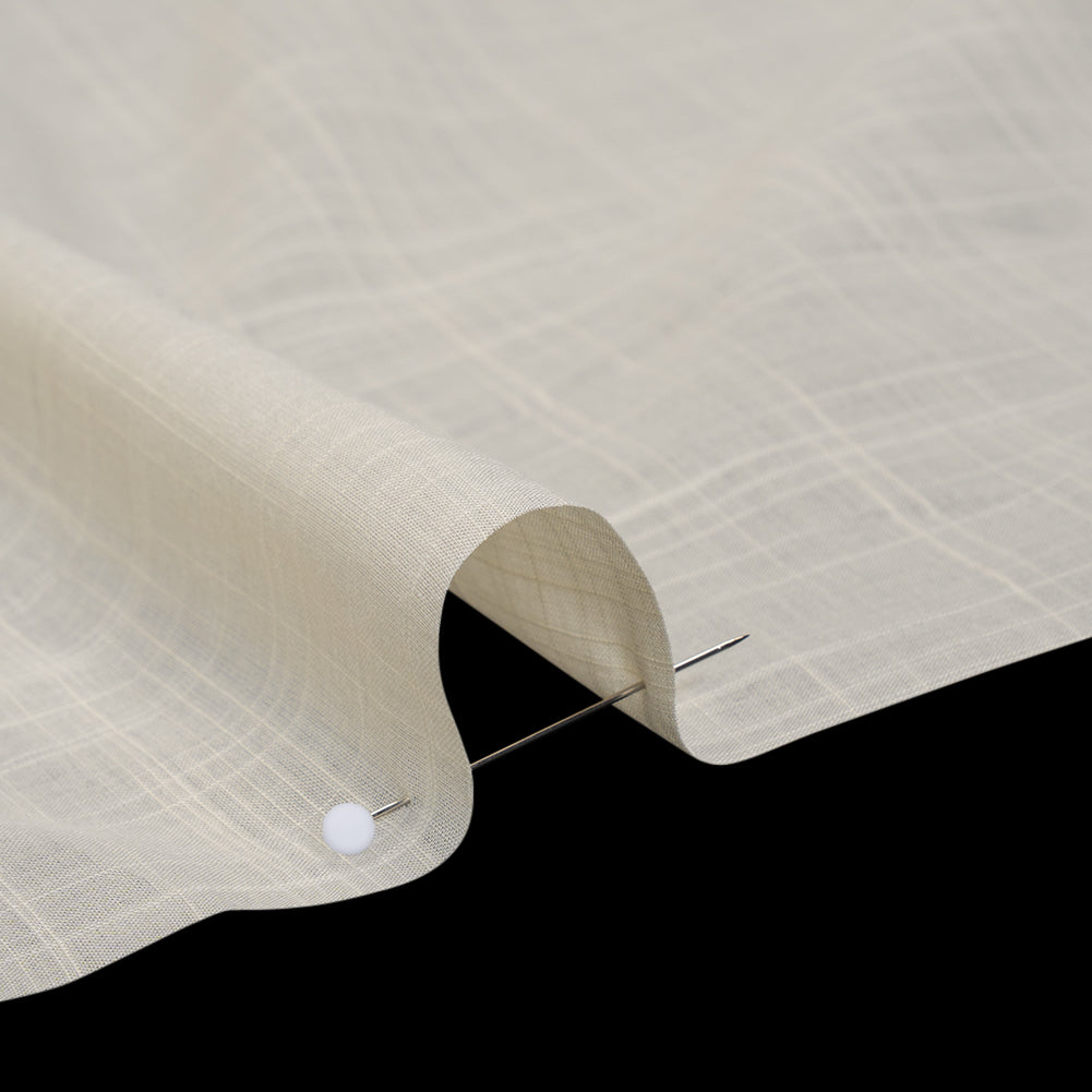 Textured Cotton Voile - Cream - Famous Australian Designer Deadstock