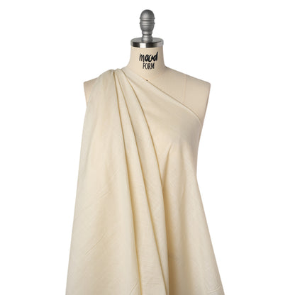 Textured Cotton Voile - Cream - Famous Australian Designer Deadstock