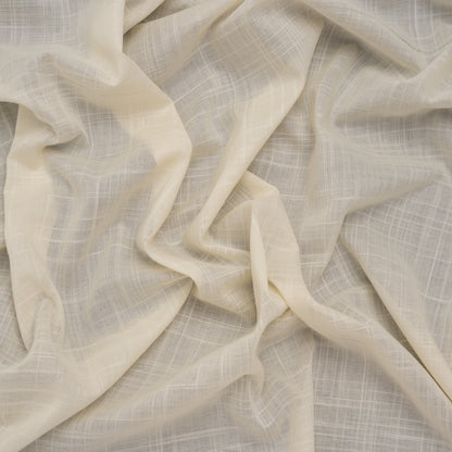 Textured Cotton Voile - Cream - Famous Australian Designer Deadstock