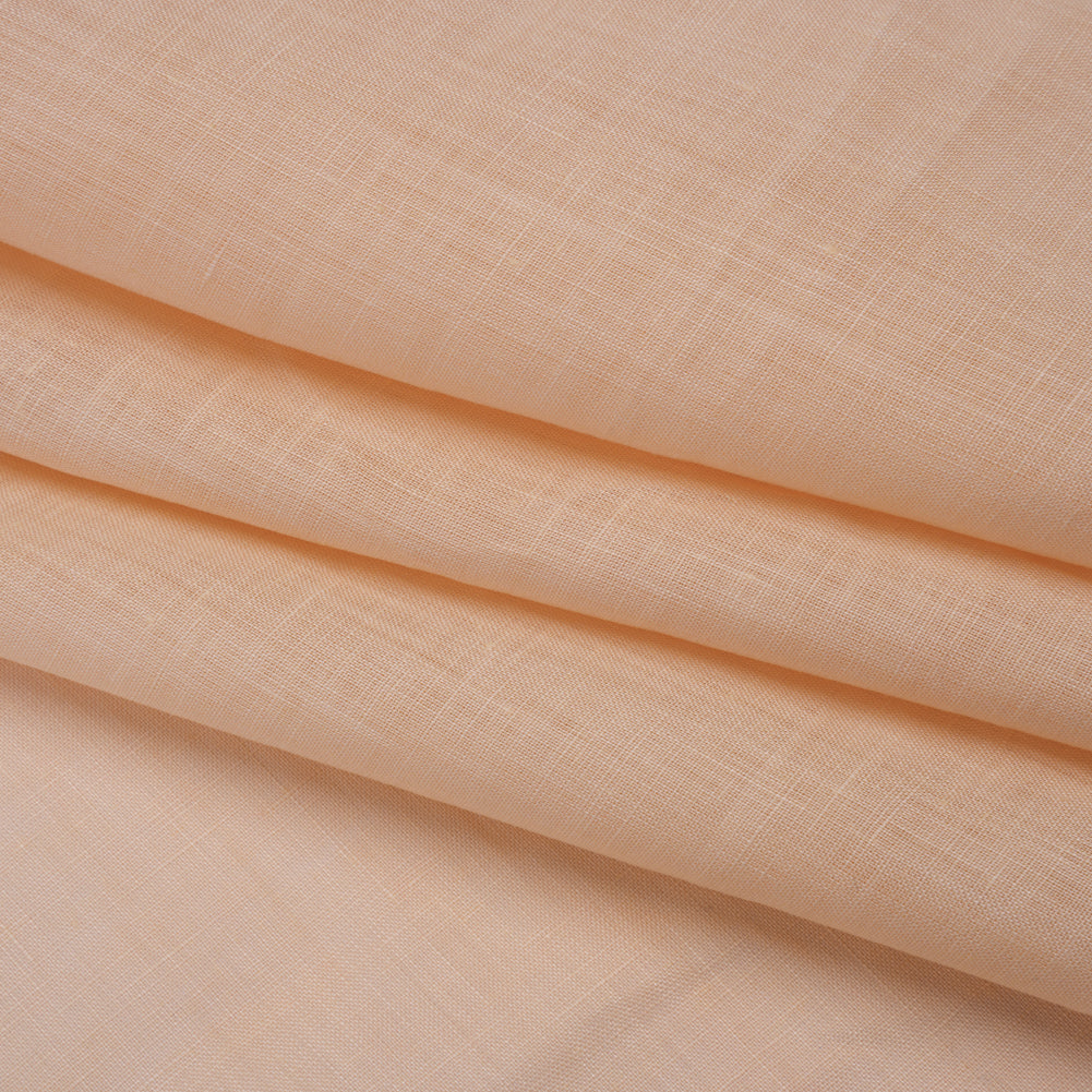 Plain Dyed Lightweight Linen Woven - Cream Pink - Famous Australian Designer Deadstock