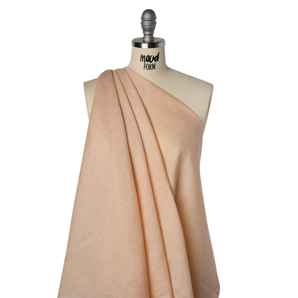 Plain Dyed Lightweight Linen Woven - Cream Pink - Famous Australian Designer Deadstock