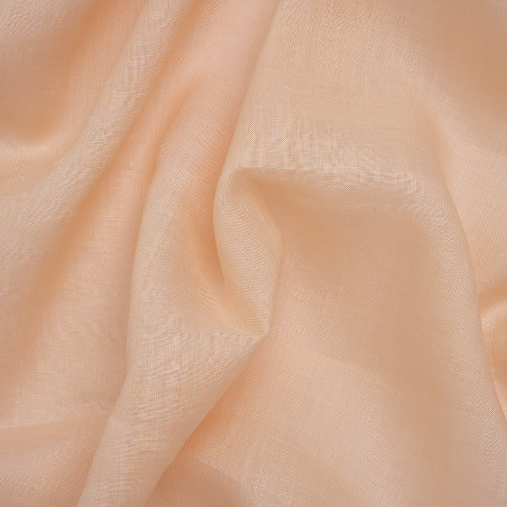 Plain Dyed Lightweight Linen Woven - Cream Pink - Famous Australian Designer Deadstock