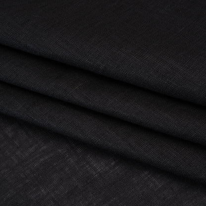 Plain Dyed Lightweight Linen Woven - Black - Famous Australian Designer Deadstock