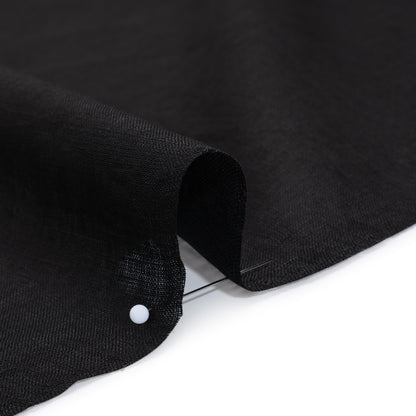 Plain Dyed Lightweight Linen Woven - Black - Famous Australian Designer Deadstock