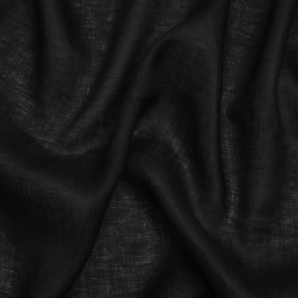 Plain Dyed Lightweight Linen Woven - Black - Famous Australian Designer Deadstock