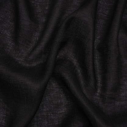 Plain Dyed Lightweight Linen Woven - Black - Famous Australian Designer Deadstock