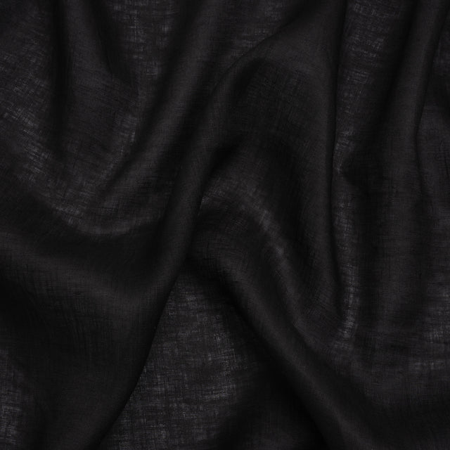 Plain Dyed Lightweight Linen Woven - Black - Famous Australian Designer Deadstock