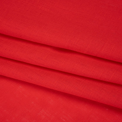 Plain Dyed Lightweight Linen Woven - Flaming Coral - Famous Australian Designer Deadstock