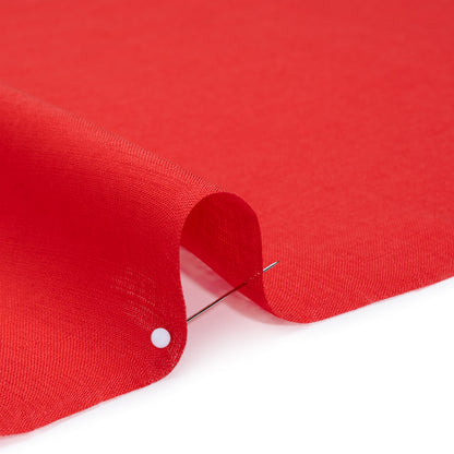 Plain Dyed Lightweight Linen Woven - Flaming Coral - Famous Australian Designer Deadstock