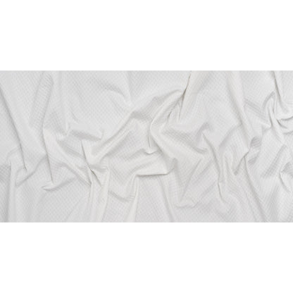Stretch Cotton Jacquard - White Diamond Lattice - Famous Australian Designer Deadstock