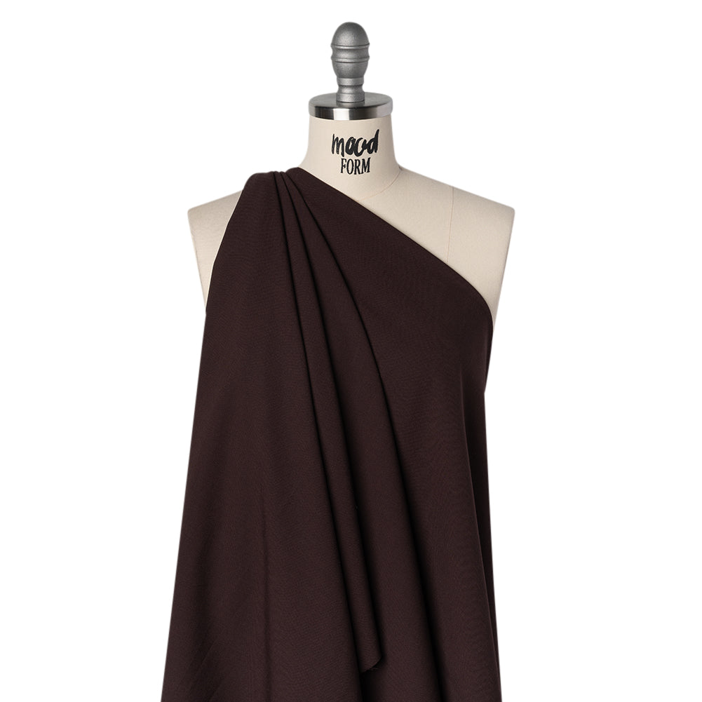 Stretch Polyester and Wool Blend Suiting - Chocolate Brown - Famous Australian Designer Deadstock