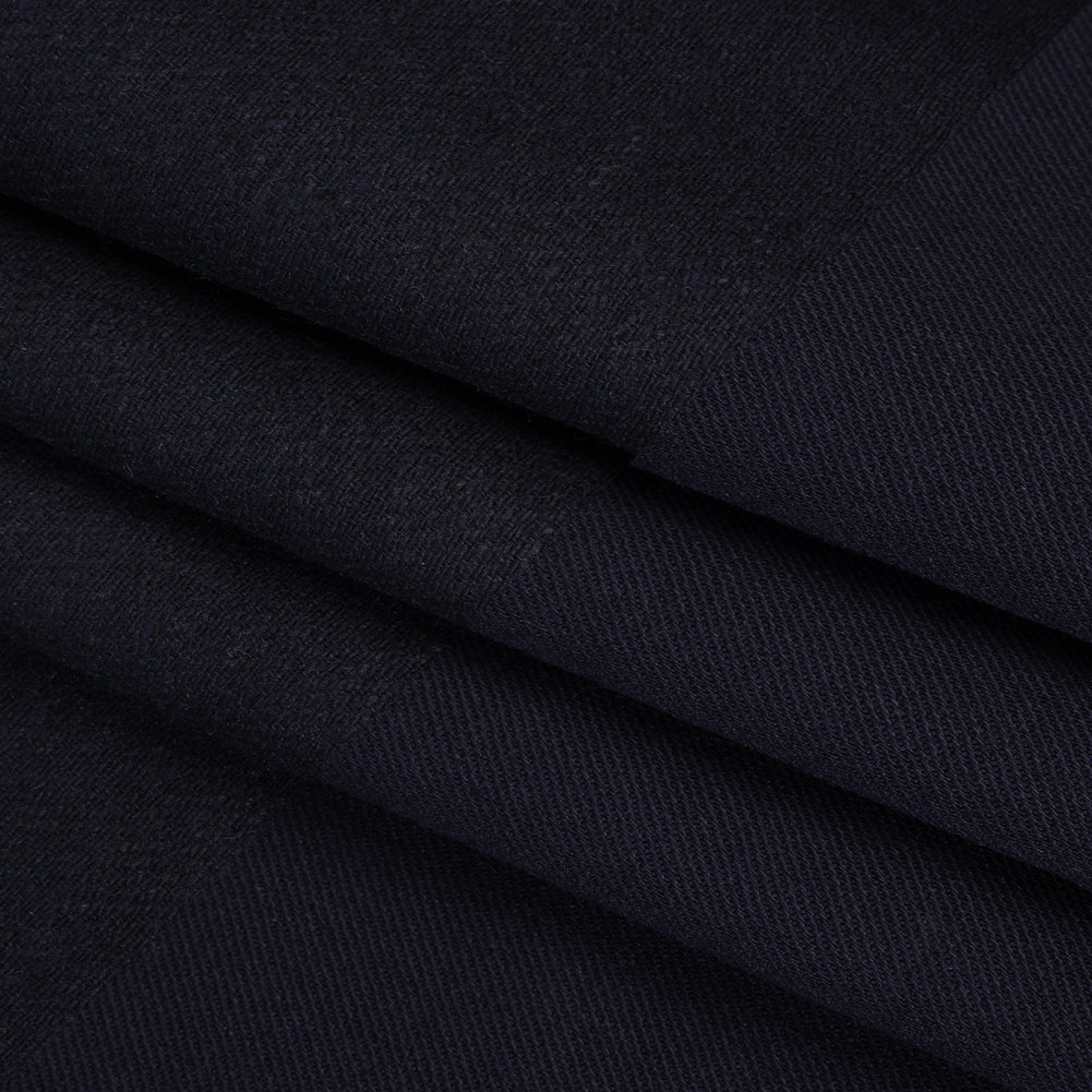 Stretch Blended Virgin Wool and Recycled Polyester Twill Coating - Navy Blue - Famous Australian Designer Deadstock