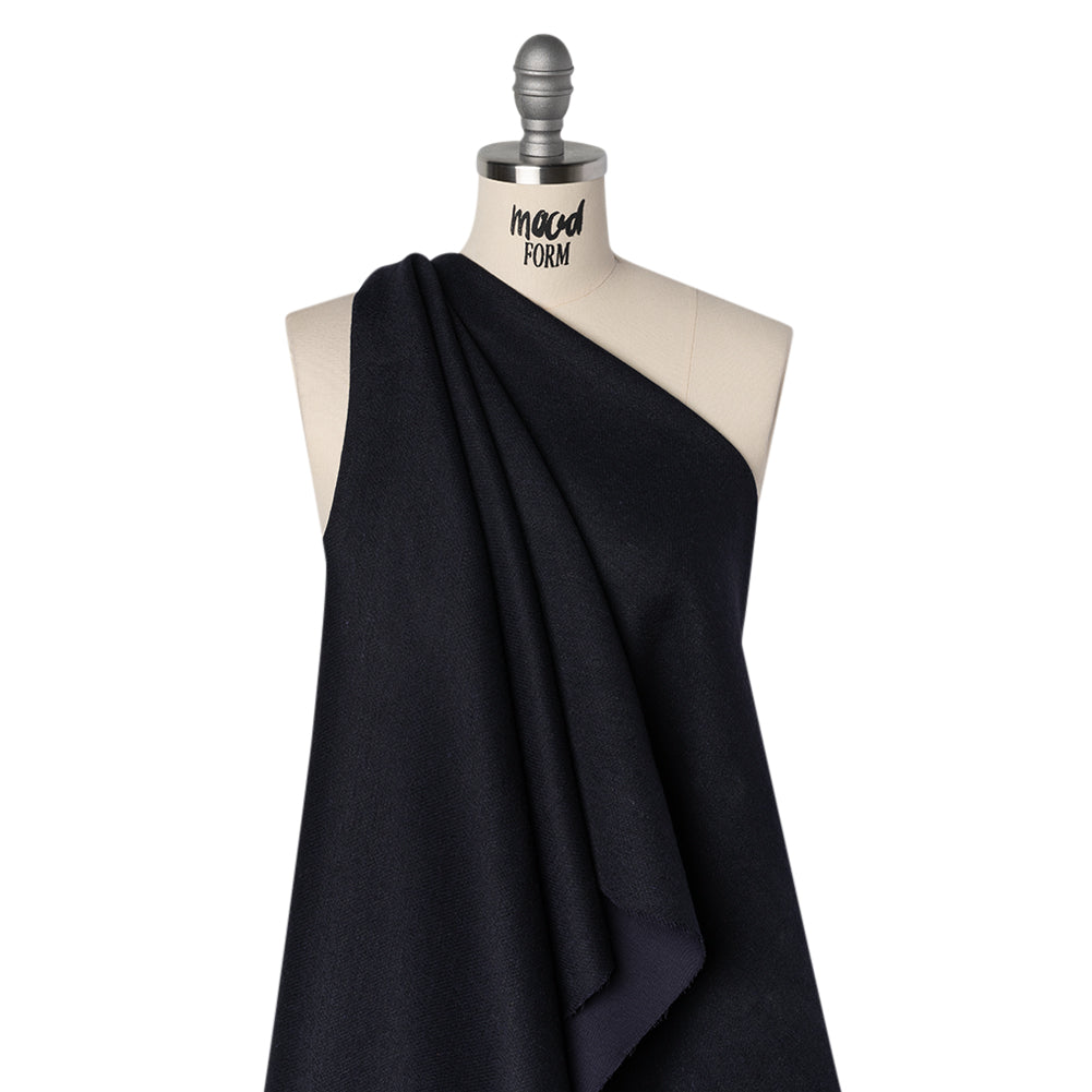 Stretch Blended Virgin Wool and Recycled Polyester Twill Coating - Navy Blue - Famous Australian Designer Deadstock