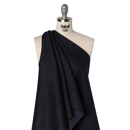 Stretch Blended Virgin Wool and Recycled Polyester Twill Coating - Navy Blue - Famous Australian Designer Deadstock