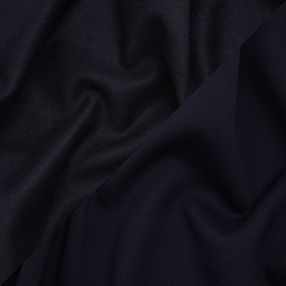 Stretch Blended Virgin Wool and Recycled Polyester Twill Coating - Navy Blue - Famous Australian Designer Deadstock