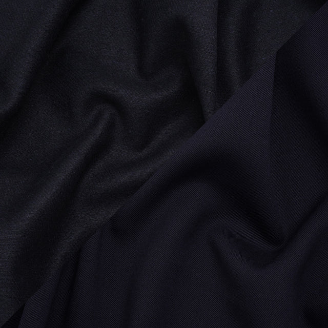Stretch Blended Virgin Wool and Recycled Polyester Twill Coating - Navy Blue - Famous Australian Designer Deadstock
