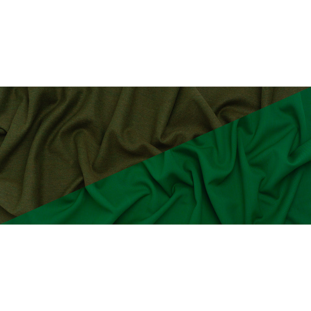 Stretch Blended Virgin Wool and Recycled Polyester Twill Coating - Green Tweed - Famous Australian Designer Deadstock