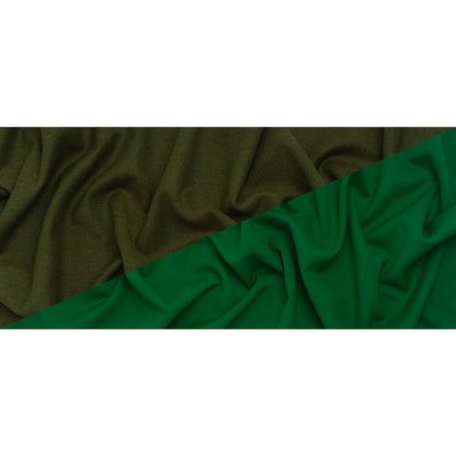 Stretch Blended Virgin Wool and Recycled Polyester Twill Coating - Green Tweed - Famous Australian Designer Deadstock