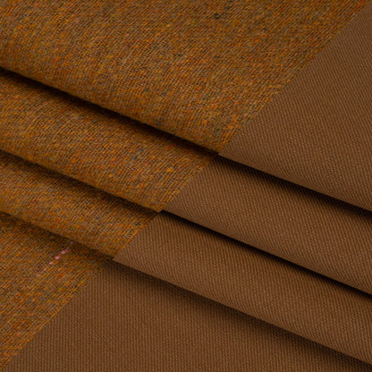 Stretch Blended Virgin Wool and Recycled Polyester Twill Coating - Caramel Brown Tweed - Famous Australian Designer Deadstock
