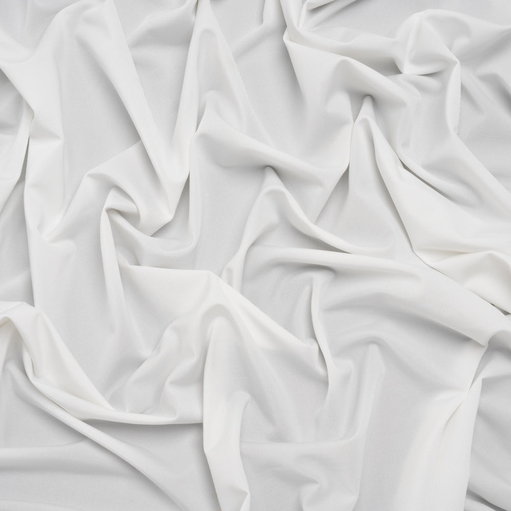 Stretch Polyester Jersey - Natural White - Famous Australian Designer Deadstock