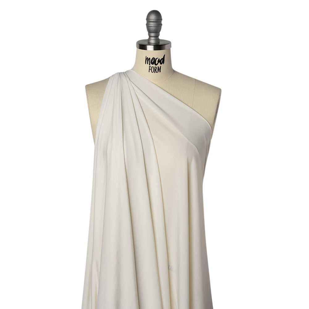 Stretch Polyester Jersey - Ivory - Famous Australian Designer Deadstock