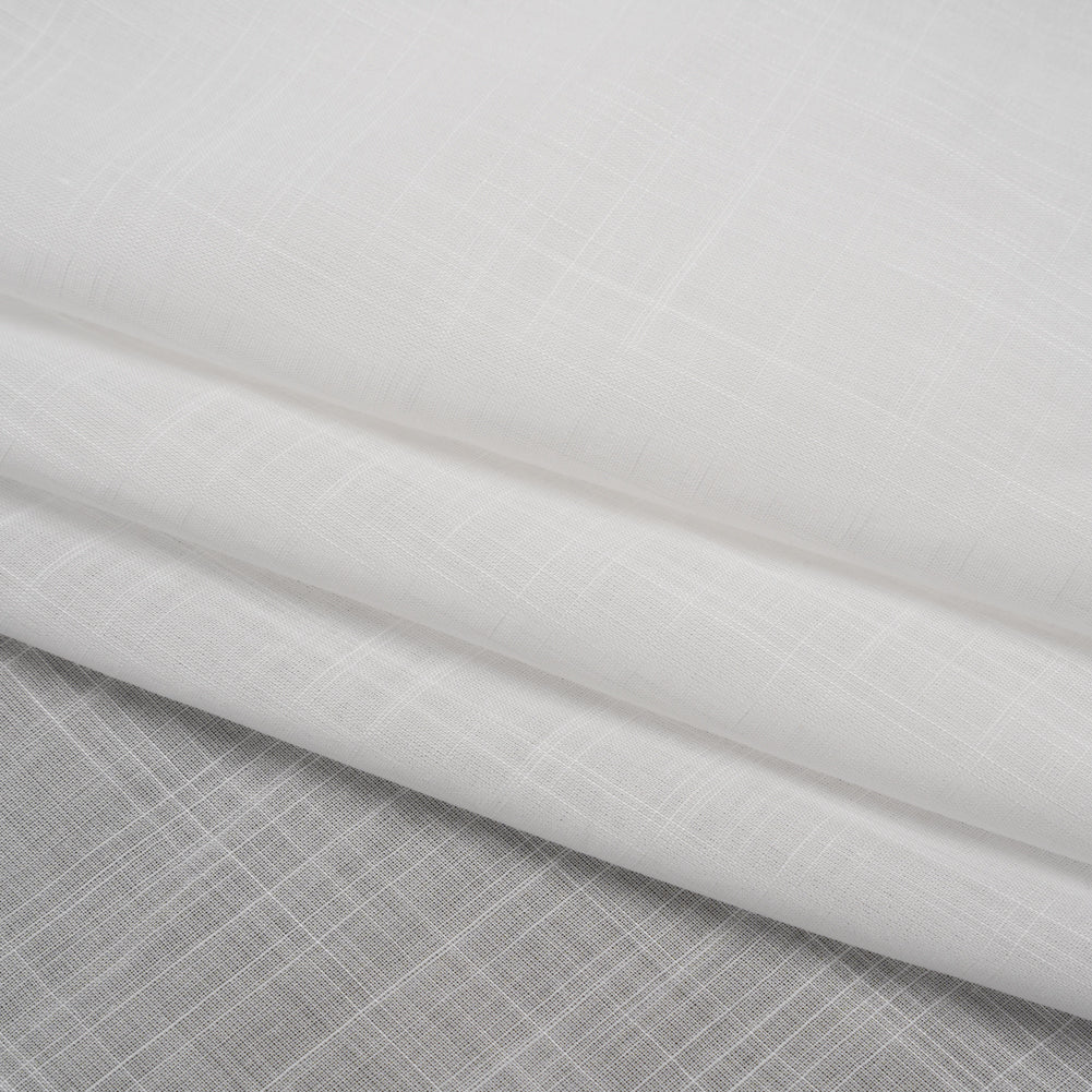 Textured Cotton Voile - White - Famous Australian Designer Deadstock