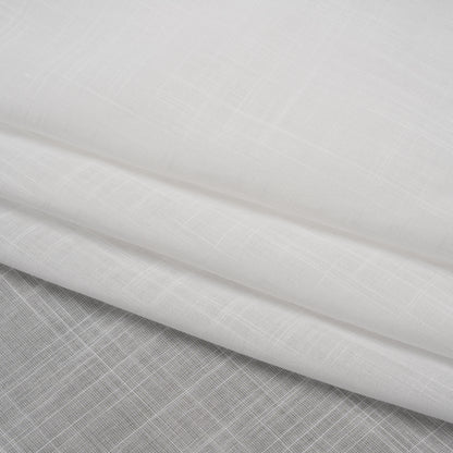 Textured Cotton Voile - White - Famous Australian Designer Deadstock