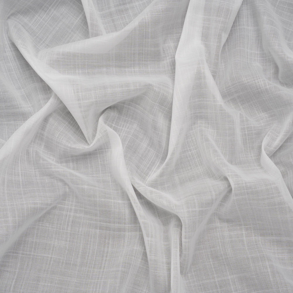 Textured Cotton Voile - White - Famous Australian Designer Deadstock