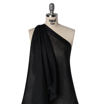 Lightweight Ramie Woven - Off Black - Famous Australian Designer Deadstock