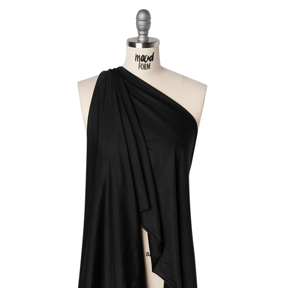 Stretch Polyester Jersey - Black - Famous Australian Designer Deadstock