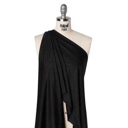 Stretch Polyester Jersey - Black - Famous Australian Designer Deadstock