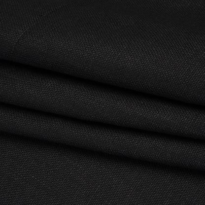 Linen Basketweave - Black - Famous Australian Designer Deadstock