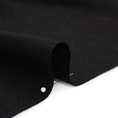 Linen Basketweave - Black - Famous Australian Designer Deadstock