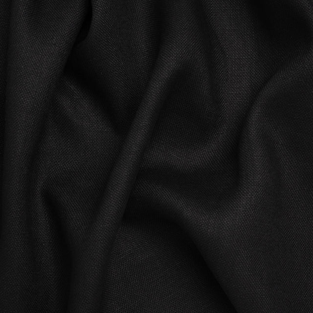 Linen Basketweave - Black - Famous Australian Designer Deadstock