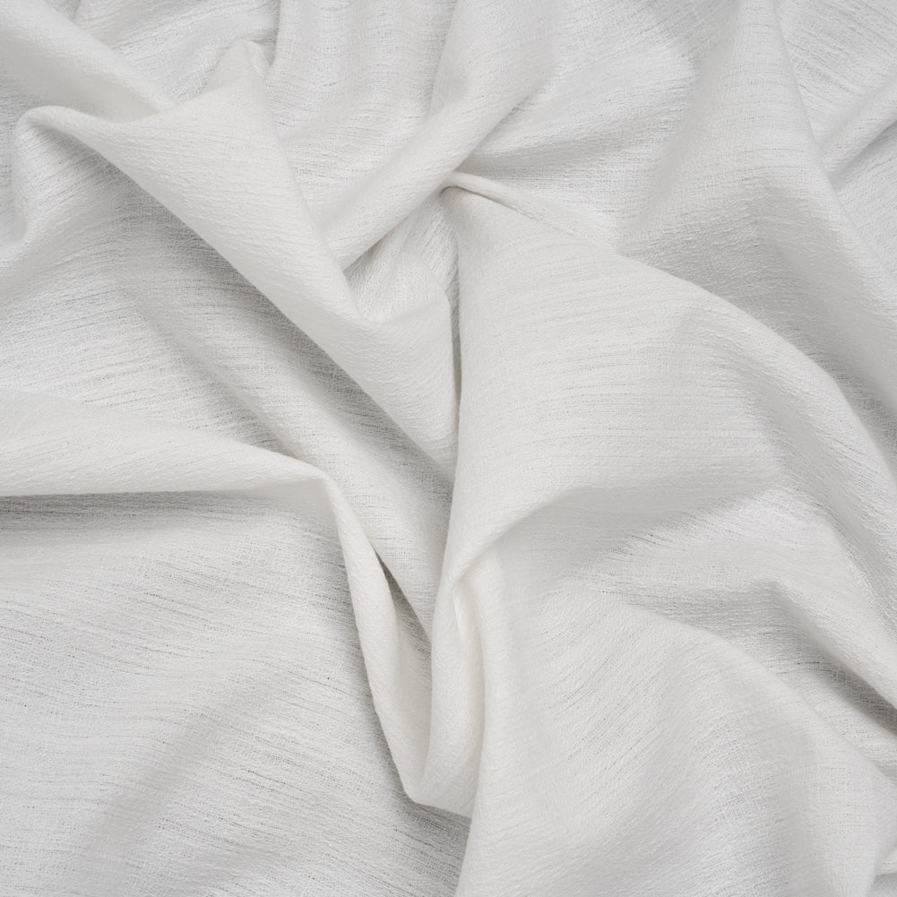 Textured Cotton Woven - White - Famous Australian Famous Australian Designer Deadstock