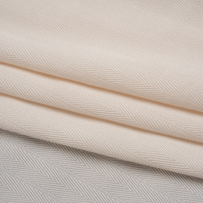 Fluid Rayon Twill - Cream Herringbone Stripes - Famous Australian Designer Deadstock