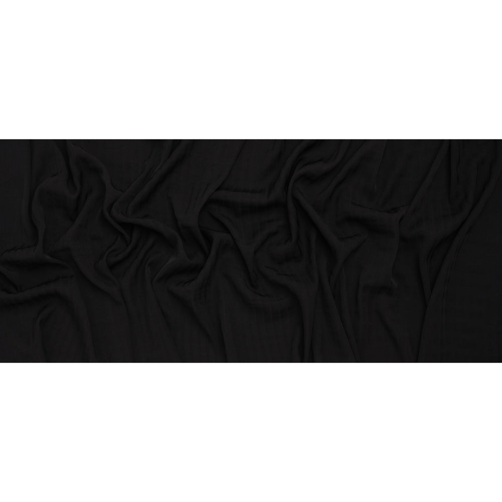 Fluid Rayon Twill - Black Herringbone Stripes - Famous Australian Designer Deadstock