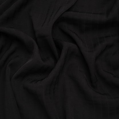 Fluid Rayon Twill - Black Herringbone Stripes - Famous Australian Designer Deadstock