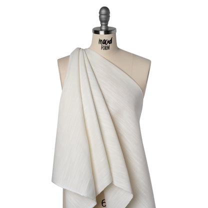 Cotton and Linen Heavy Slubbed Woven - Off White - Famous Australian Designer Deadstock