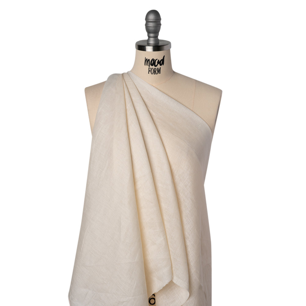 Soft Lightweight Linen Woven - Cream - Famous Australian Designer Deadstock