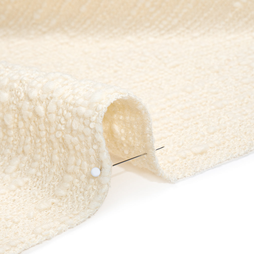 Slubby Wool Boucle - Cream - Famous Australian Designer Deadstock